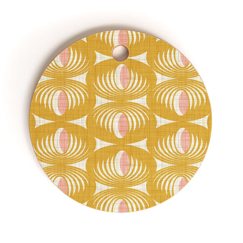 Heather Dutton Oculus Yellow Cutting Board Round