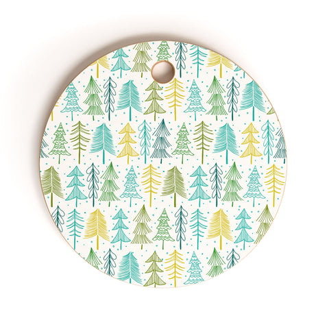 Heather Dutton Oh Christmas Tree Frost Cutting Board Round