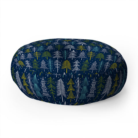 Heather Dutton Oh Christmas Tree Midnight Floor Pillow Round