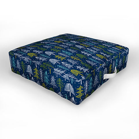 Heather Dutton Oh Christmas Tree Midnight Outdoor Floor Cushion