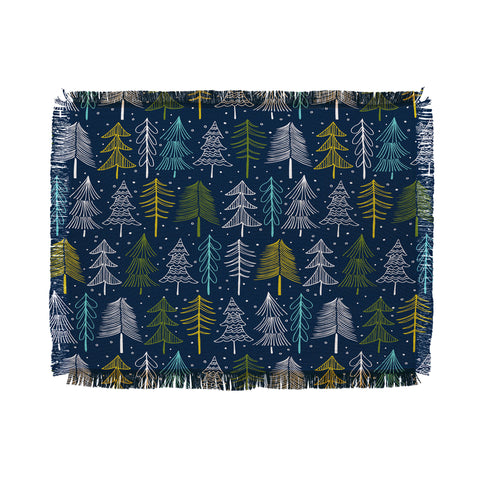 Heather Dutton Oh Christmas Tree Midnight Throw Blanket