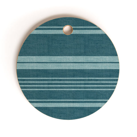 Heather Dutton Pathway Teal Cutting Board Round