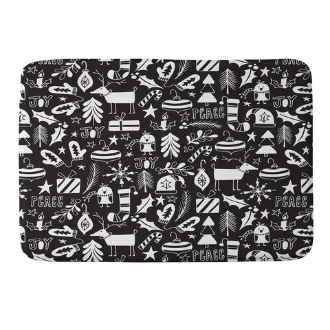 Heather Dutton Peace and Joy Black Memory Foam Bath Mat