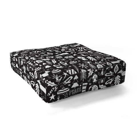 Heather Dutton Peace and Joy Black Floor Pillow Square
