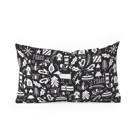 Heather Dutton Peace and Joy Black Oblong Throw Pillow