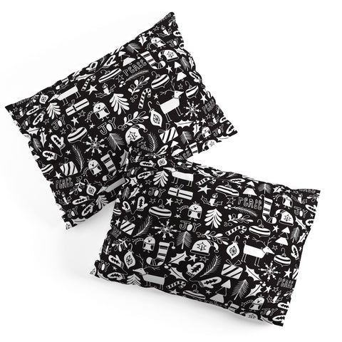 Heather Dutton Peace and Joy Black Pillow Shams
