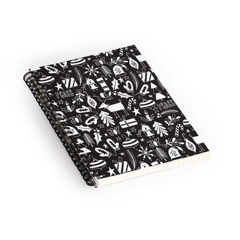 Heather Dutton Peace and Joy Black Spiral Notebook