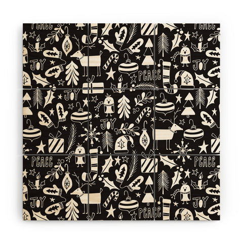 Heather Dutton Peace and Joy Black Wood Wall Mural