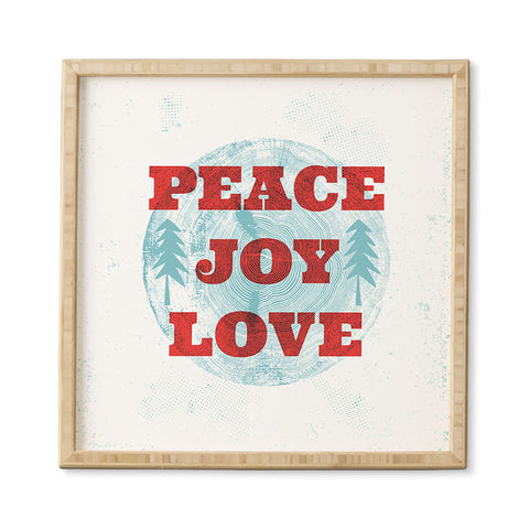 Heather Dutton Peace Joy Love Woodcut Framed Wall Art
