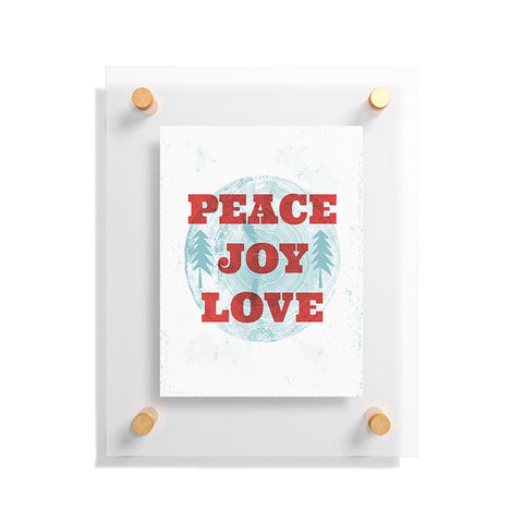 Heather Dutton Peace Joy Love Woodcut Floating Acrylic Print