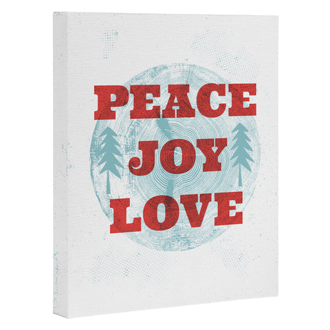 Heather Dutton Peace Joy Love Woodcut Art Canvas