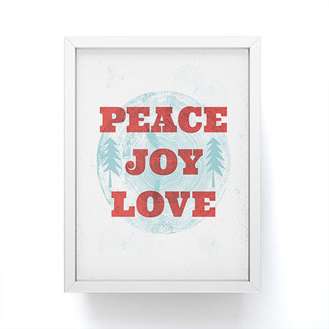 Heather Dutton Peace Joy Love Woodcut Framed Mini Art Print