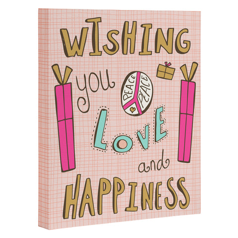 Heather Dutton Peace Love And Happiness Art Canvas