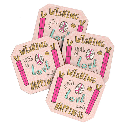 Heather Dutton Peace Love And Happiness Coaster Set