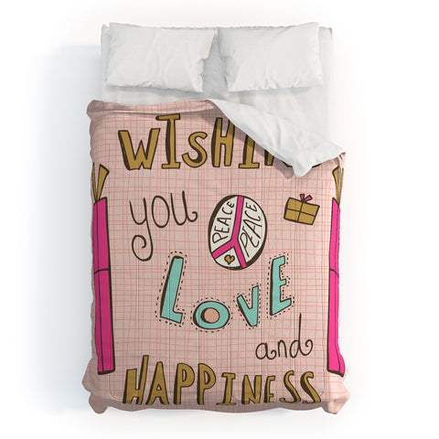 Heather Dutton Peace Love And Happiness Comforter