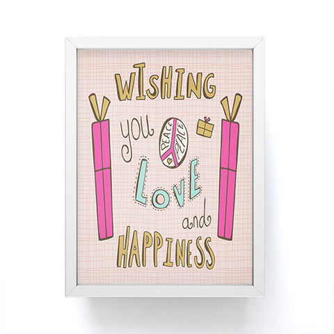 Heather Dutton Peace Love And Happiness Framed Mini Art Print