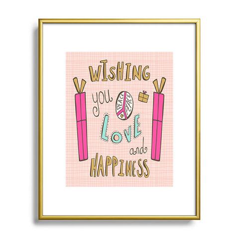 Heather Dutton Peace Love And Happiness Metal Framed Art Print