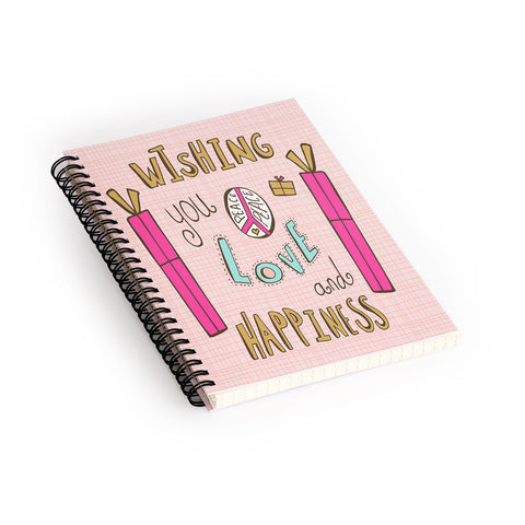 Heather Dutton Peace Love And Happiness Spiral Notebook