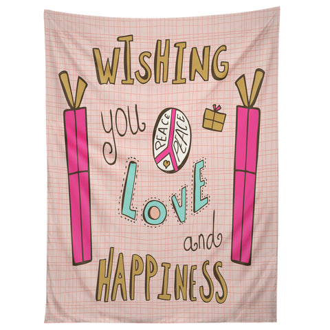 Heather Dutton Peace Love And Happiness Tapestry