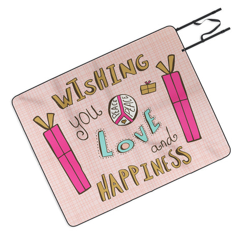 Heather Dutton Peace Love And Happiness Picnic Blanket