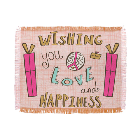 Heather Dutton Peace Love And Happiness Throw Blanket