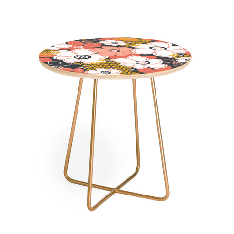 Heather Dutton Petals And Pods Lava Round Side Table
