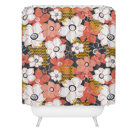 Heather Dutton Petals And Pods Lava Shower Curtain