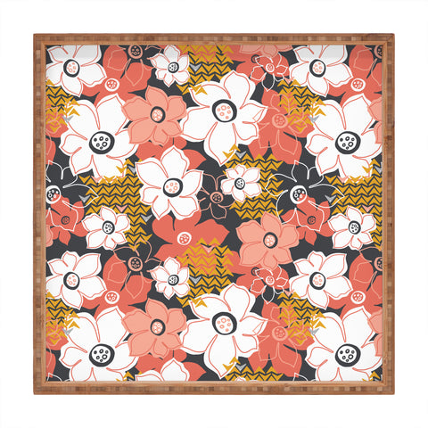 Heather Dutton Petals And Pods Lava Square Tray