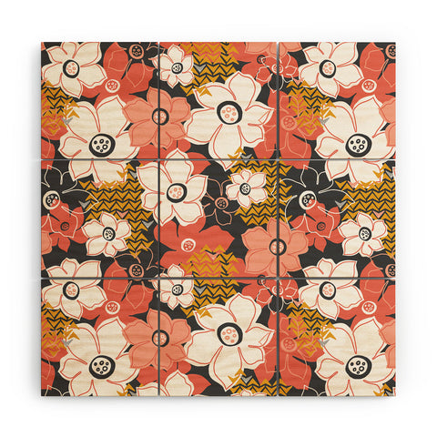 Heather Dutton Petals And Pods Lava Wood Wall Mural