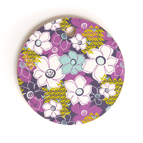 Heather Dutton Petals and Pods Orchid Cutting Board Round