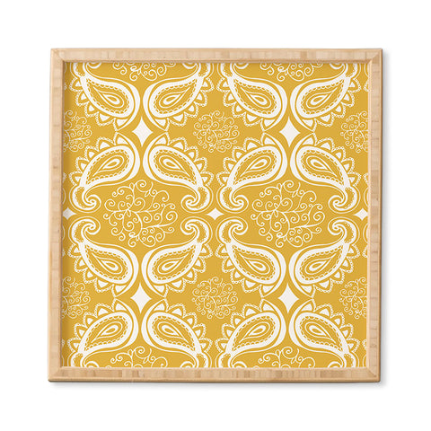 Heather Dutton Plush Paisley Goldenrod Framed Wall Art