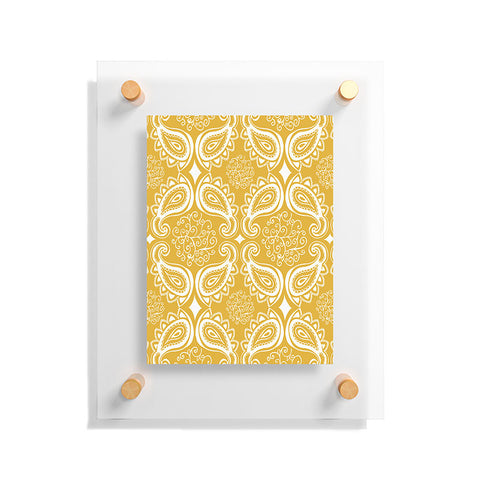 Heather Dutton Plush Paisley Goldenrod Floating Acrylic Print