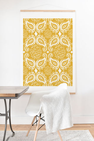 Heather Dutton Plush Paisley Goldenrod Art Print And Hanger
