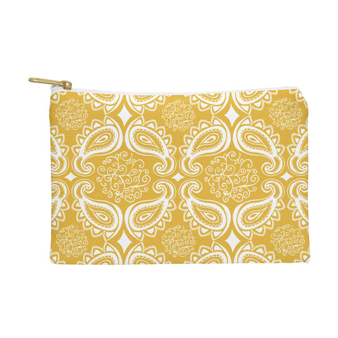 Heather Dutton Plush Paisley Goldenrod Pouch