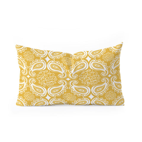 Heather Dutton Plush Paisley Goldenrod Oblong Throw Pillow