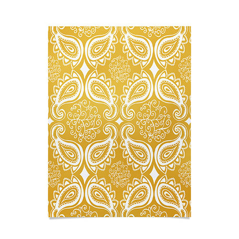 Heather Dutton Plush Paisley Goldenrod Poster