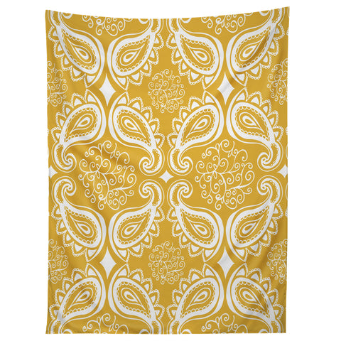 Heather Dutton Plush Paisley Goldenrod Tapestry