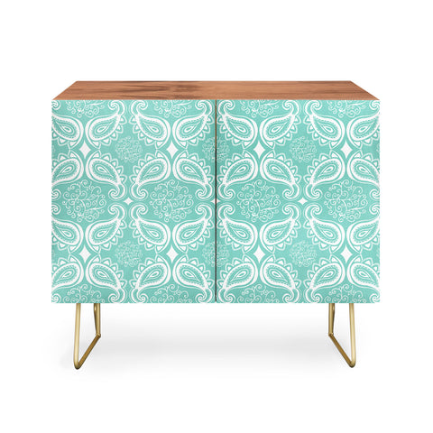 Heather Dutton Plush Paisley SeaSpray Credenza