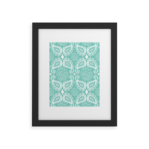 Heather Dutton Plush Paisley SeaSpray Framed Art Print