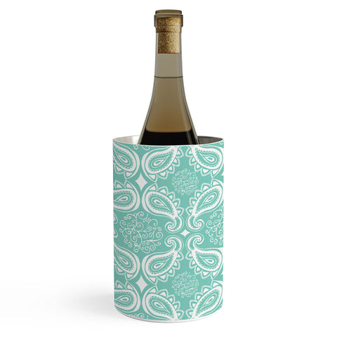 Heather Dutton Plush Paisley SeaSpray Wine Chiller