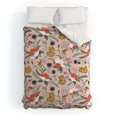 Heather Dutton Poppy Meadow Blush Comforter