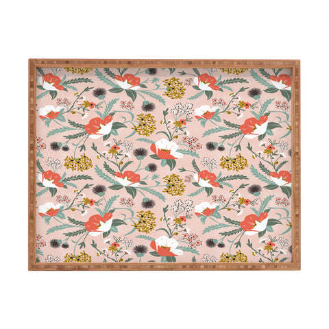 Heather Dutton Poppy Meadow Blush Rectangular Tray