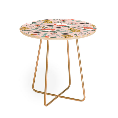 Heather Dutton Poppy Meadow Blush Round Side Table