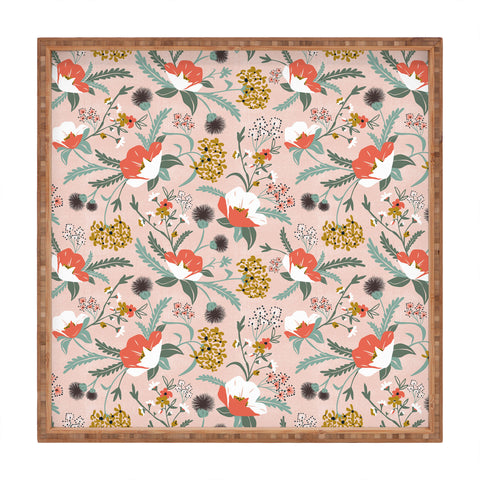 Heather Dutton Poppy Meadow Blush Square Tray