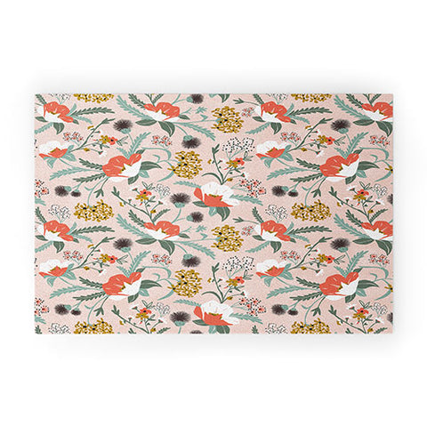 Heather Dutton Poppy Meadow Blush Welcome Mat