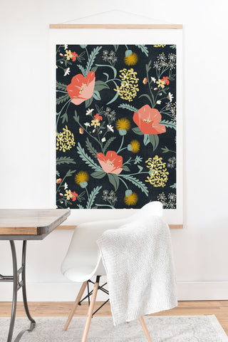 Heather Dutton Poppy Meadow Midnight Art Print And Hanger