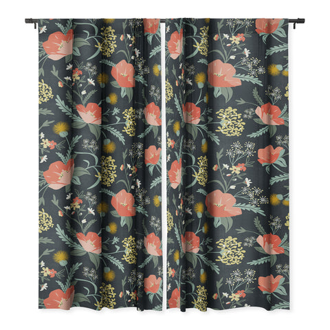 Heather Dutton Poppy Meadow Midnight Blackout Non Repeat