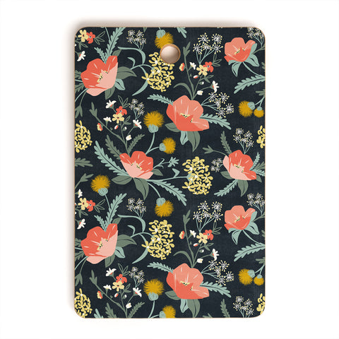 Heather Dutton Poppy Meadow Midnight Cutting Board Rectangle