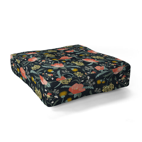 Heather Dutton Poppy Meadow Midnight Floor Pillow Square