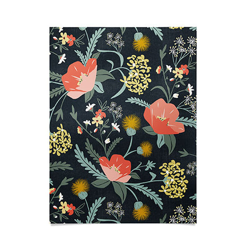 Heather Dutton Poppy Meadow Midnight Poster